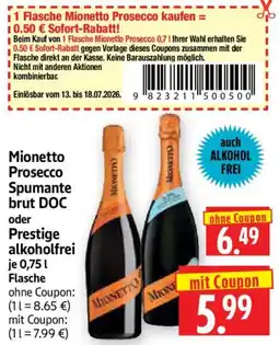 Edeka Herkules Mionetto Prosecco Spumante brut DOC oder Prestige alkoholfrei Angebot