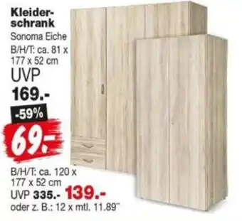 Repo Markt Kleiderschrank Sonoma Eiche Angebot