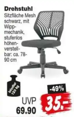 Repo Markt Drehstuhl Sitzfläche Mesh schwarz Angebot
