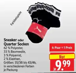 Edeka Herkules Sneaker oder Quarter Socken Angebot