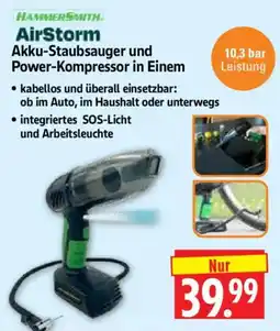 Edeka Herkules HAMMER SMITH AirStorm Akku-Staubsauger und Power-Kompressor in Einem Angebot
