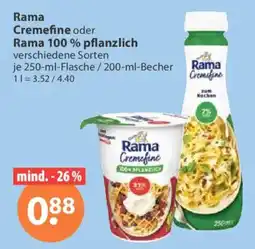 V Markt Rama Cremefine oder Rama 100 % pflanzlich Angebot