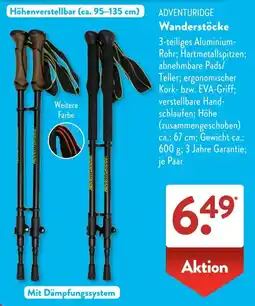 Aldi Süd ADVENTURIDGE Wanderstöcke Angebot