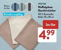 Aldi Süd CROFTON Waffelpikee-Geschirrtücher Angebot