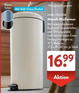 Aldi Süd HOME CREATION Metall-Mülleimer Angebot