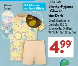 Aldi Süd LILY & DAN Shorty-Pyjama „Glow in the Dark“ Angebot