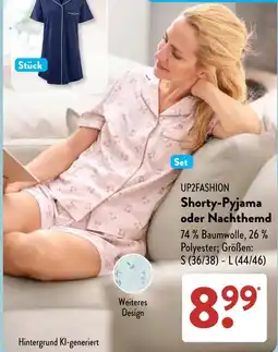Aldi Süd UP2FASHION Shorty-Pyjama oder Nachthemd Angebot