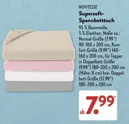 Aldi Süd NOVITESSE Supersoft-Spannbetttuch Angebot
