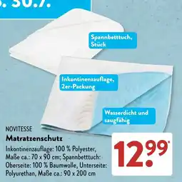 Aldi Süd NOVITESSE Matratzenschutz Angebot