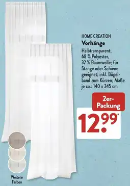 Aldi Süd HOME CREATION Vorhänge Angebot