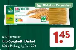 Aldi Süd NUR NUR NATUR Bio-Spaghetti Dinkel Angebot