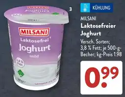Aldi Süd MILSANI Laktosefreier Joghurt Angebot