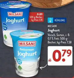 Aldi Süd MILSANI Joghurt Angebot