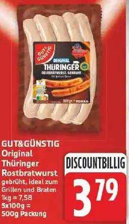 NP Discount GUT&GÜNSTIG Original Thüringer Rostbratwurst Angebot