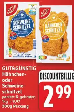 NP Discount GUT&GÜNSTIG Hähnchen oder Schweineschnitzel Angebot