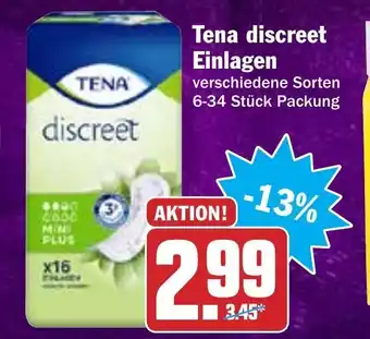 Hit Tena discreet Einlagen Angebot