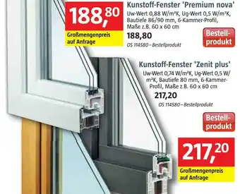 Bauhaus Kunstoff-fenster 'zenit plus' oder kunstoff-fenster 'premium nova' Angebot