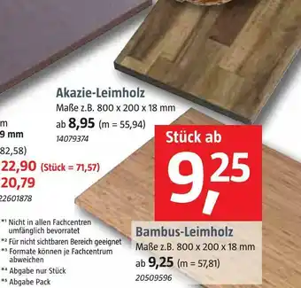 Bauhaus Akazie-leimholz oder bambus-leimholz Angebot