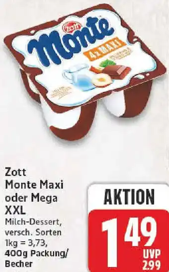 NP Discount Zott Monte Maxi oder Mega XXL Angebot