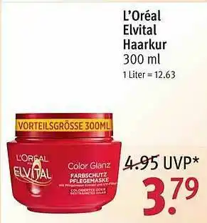 Rossmann L'oréal Elivital Haarkur Angebot