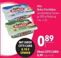 CITTI Markt Arla Buko Frischkäse Angebot