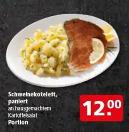 Multi Markt Schweinekotelett, paniert an hausgemachtem Kartoffelsalat Portion Angebot