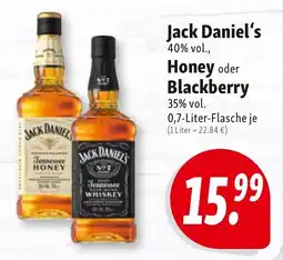 Nah & Frisch Jack Daniel's Honey oder Blackberry Angebot