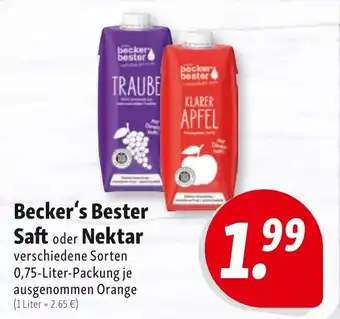 Nah & Frisch Becker's Bester Saft oder Nektar Angebot