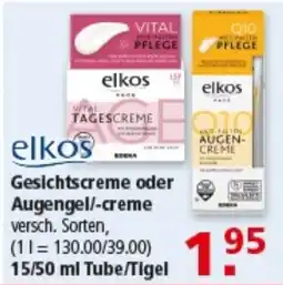 Multi Markt elkos Gesichtscreme oder Augengel-/creme Angebot