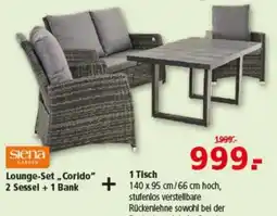 Multi Markt siena GARDEN Lounge-Set „Corido“ 2 sessel+1 Bank +1 Tisch Angebot