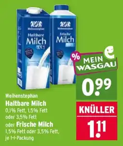 Wasgau Weihenstephan Haltbare Milch Angebot