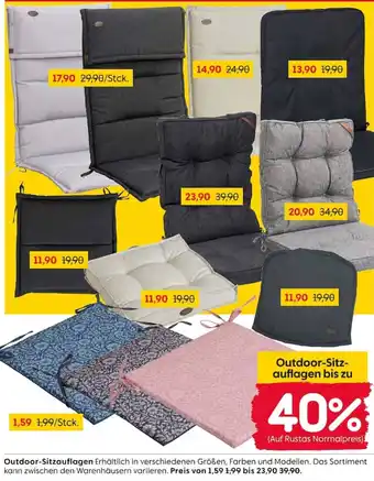 Rusta Outdoor-Sitzauflagen Angebot