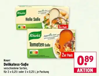 Wasgau Knorr Delikatess-Soße Angebot