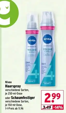 Wasgau Nivea Haarspray Angebot