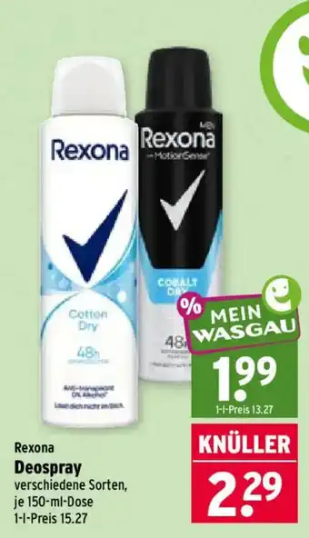 Wasgau Rexona Deospray Angebot