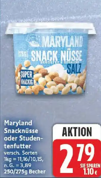 nah & gut Maryland Snacknüsse oder Studentenfutter Angebot