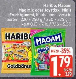 Edeka Haribo, Maoam Mao Mix oder Joystixx, Minis Fruchtgummi, Kaubonbon Angebot