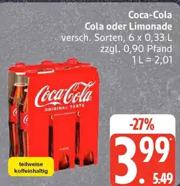 Edeka Coca-Cola Cola oder Limonade Angebot