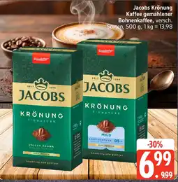 Edeka Jacobs Krönung Kaffee gemahlener Bohnenkaffee Angebot
