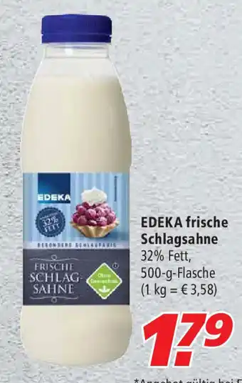 Marktkauf Edeka Frische Schlagsahne 500g Flasche Angebot