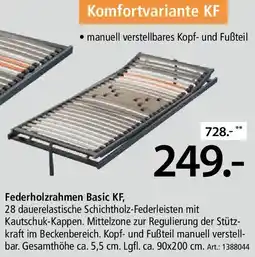 Zurbrüggen Dieter Knoll Federholzrahmen Basic KF Angebot