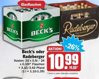 HIT Beck's oder Radeberger Angebot