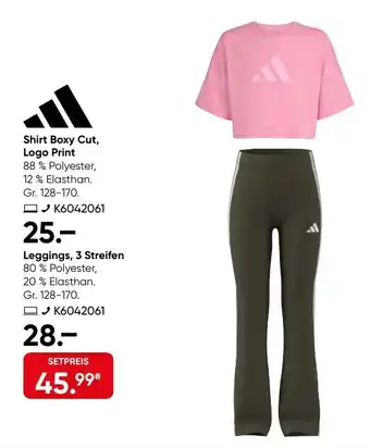 Galeria Adidas Shirt Boxy Cut, Logo Print Angebot