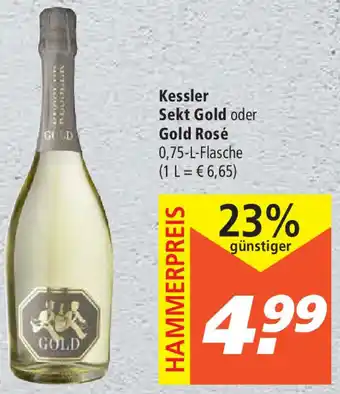 Marktkauf Kessler Sekt Gold oder Gold Rosé 0,75L Angebot