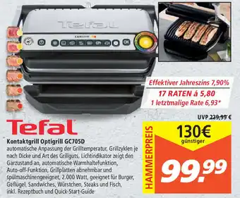 Marktkauf Tefal Kontaktgrill Optigrill GC705D Angebot