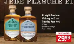 Famila Nord Ost Rule's Crafted Straight Bourbon Whiskey No.5 oder Trinidad Rum No.5 Angebot