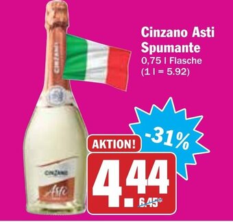 Hit Cinzano Asti Spumante Angebot