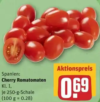 REWE Cherry Romatomaten je 250-g-Schale Angebot