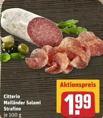 REWE Citterio Mailänder Salami Strafino je 100 g Angebot