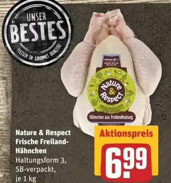 REWE Nature & Respect Frische Freiland-Hähnchen je 1 kg Angebot